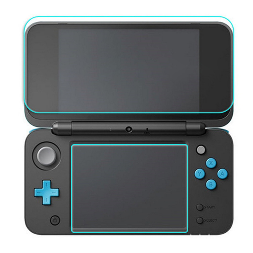 1 Set 9H Hardness Tempered Glass Screen Protector Film Anti-Scratch High Definition 1 Top + 1 Bottom for Nintendo New 2DS XL LL – intl