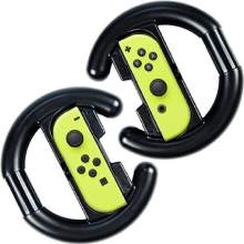 Beilom Nintendo Switch Joy-Con Wheel .2 Pack Wear-resistant Joy-con Wheel Handle for Nintendo Switch (Black) - intl