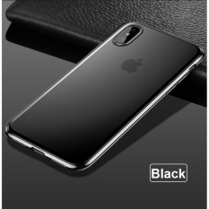 (Black) iPhone XS / X Ultra Slim Shell Plated Border Case Casing Cover