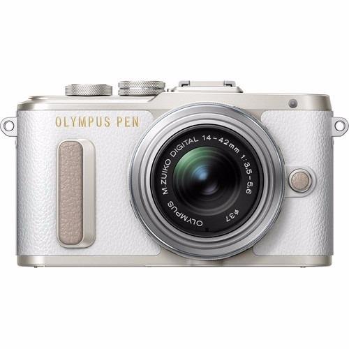 Olympus PEN E-PL8 Mirrorless Micro Four Thirds Digital Camera with 14-42mm Lens (White) with Olympus 40-150mm F4.0-5.6 R Lens silver (Warranty)