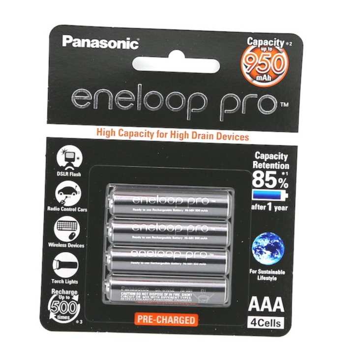 Panasonic Eneloop Pro Aaa Rechargeable Ni Mh Batteries 950mah X 4