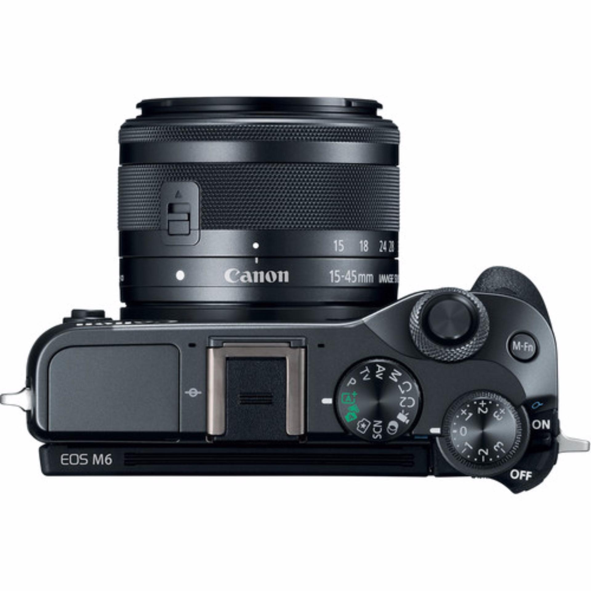 Canon EOS M6 15-45mm Kit (Black) (FREE 16GB SD Card)