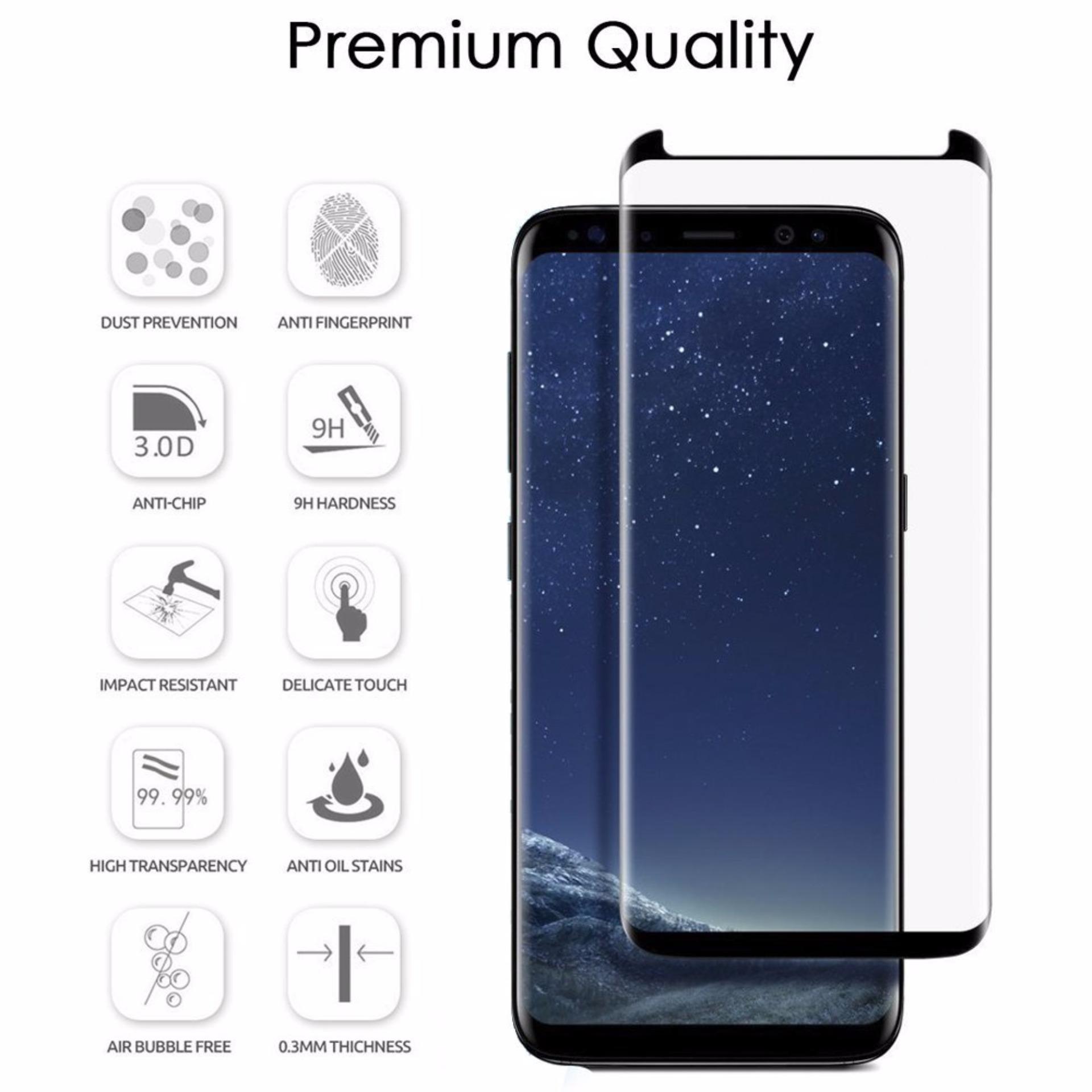 Samsung Galaxy S8 Case Friendly 3D 9H Tempered Glass Screen Protector Protective Film
