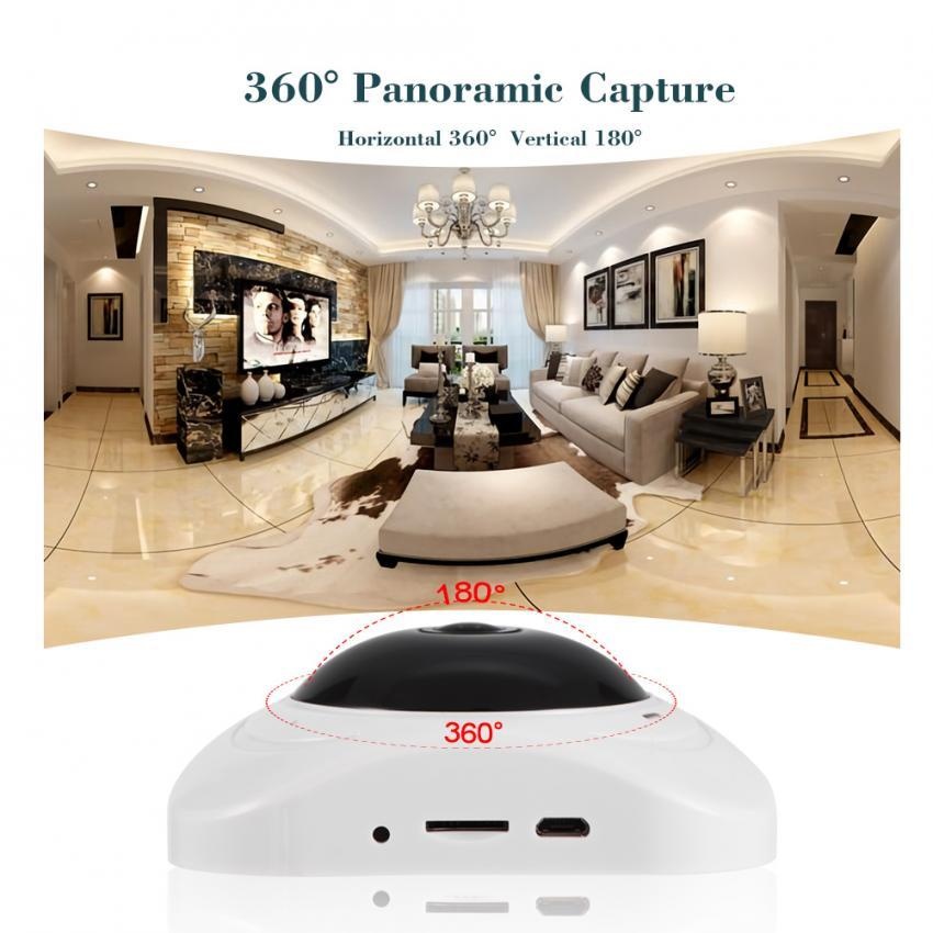 Sweatbuy 360 Degree Wireless Panoramic Camera Fisheye Smart Home Security CCTV VR (White) – intl