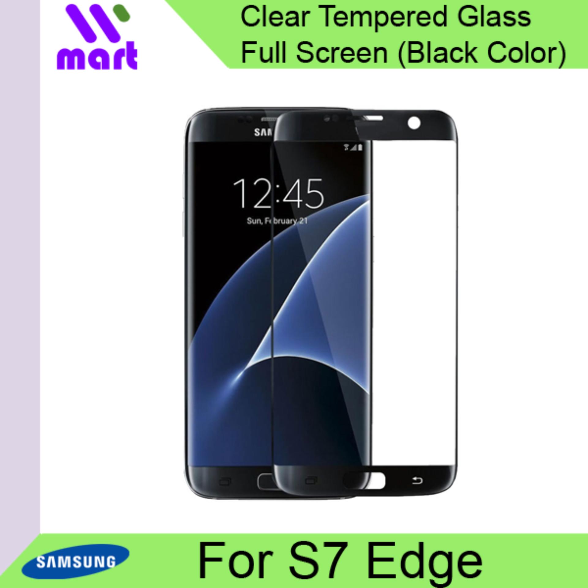 Tempered Glass Full Screen Protector (Black) For Samsung Galaxy S7 Edge