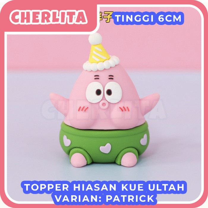 Topper Hiasan Kue Ulang Tahun Spongebob SquarePants Patrick Star Cake