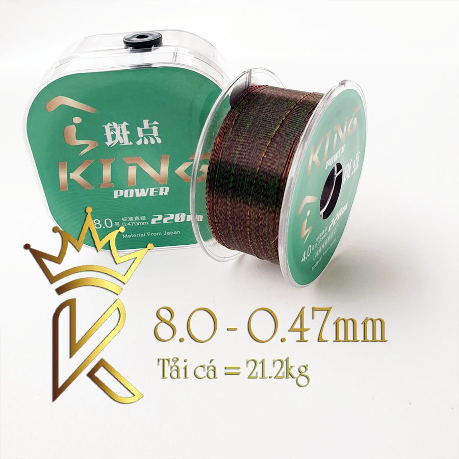 King Power Cước câu cá nhật bản cao cấp 220m dùng làm dây trục câu cá DC8