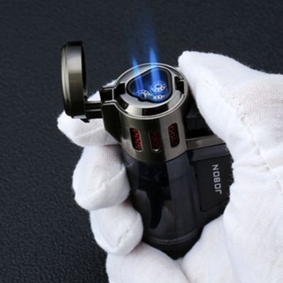 ZB373 Jet Flame Lighter High Power 3 Straight Fire Head Refillable Gas
