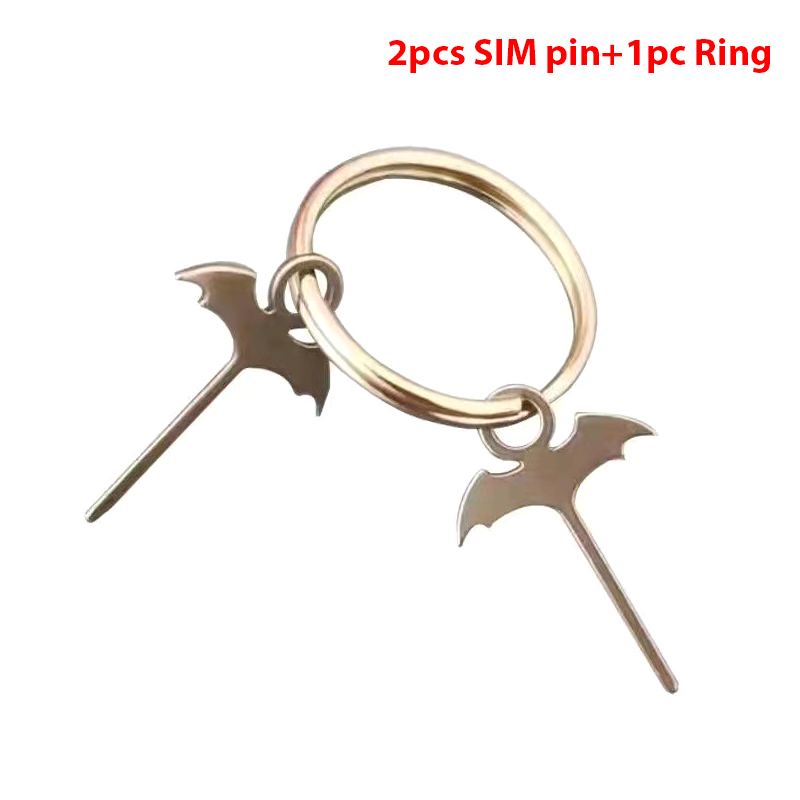 2Pcs/Set Stainless Steel Sim Card Tray Extended Universal Bat Thimble for Mobile Phones Digital Products. 