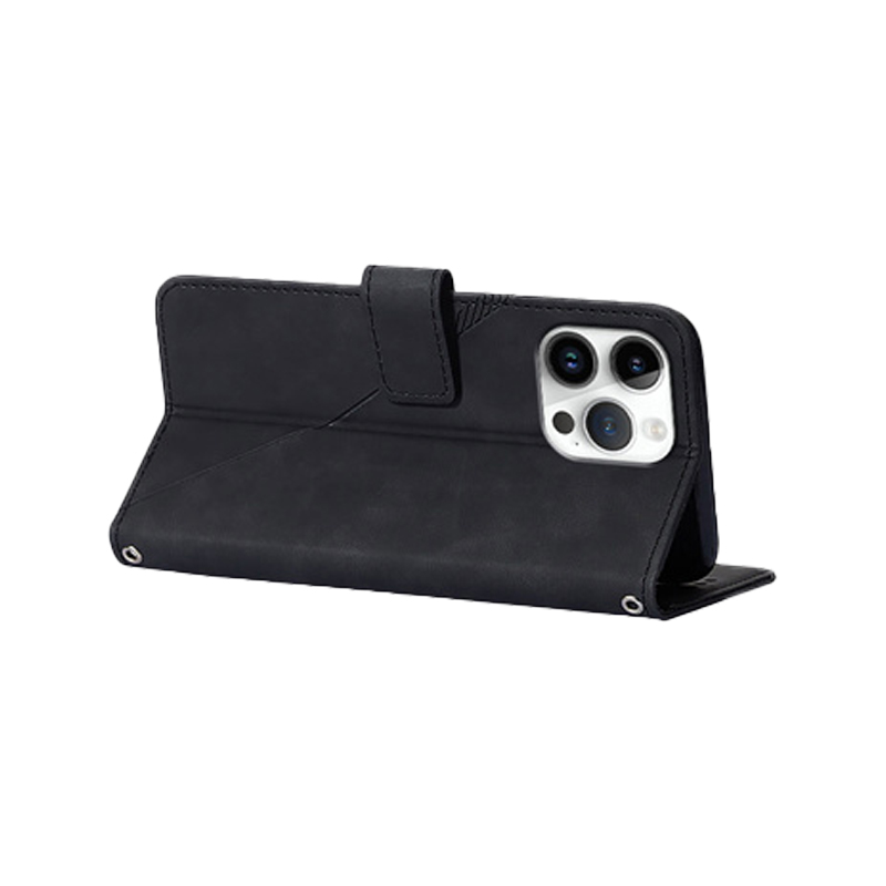 For infinix Note 50 Pro+ Phone case Leather Triangle Geometric pattern shape embossed Stand Holder Flip For infinix Note 50 Cover casing HP.