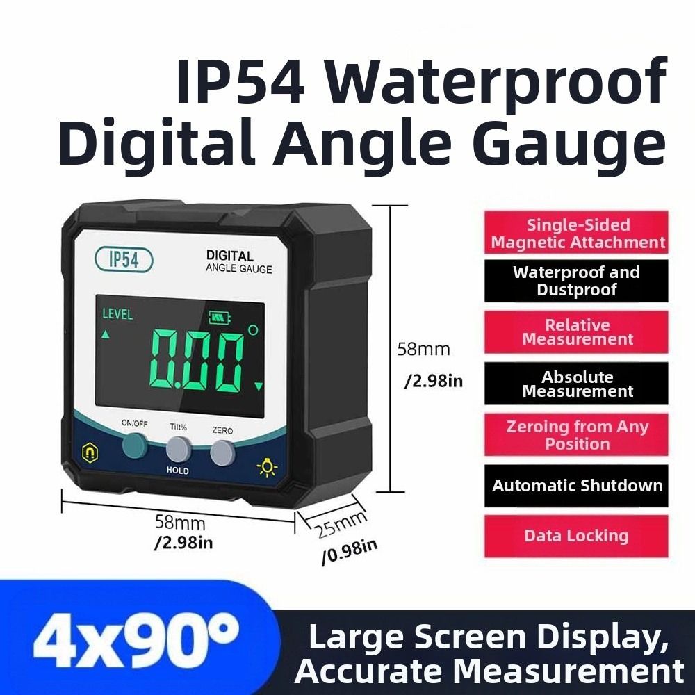 Universal Digital Display Level Angle Gauge 4x90° With Magnetic Base ...