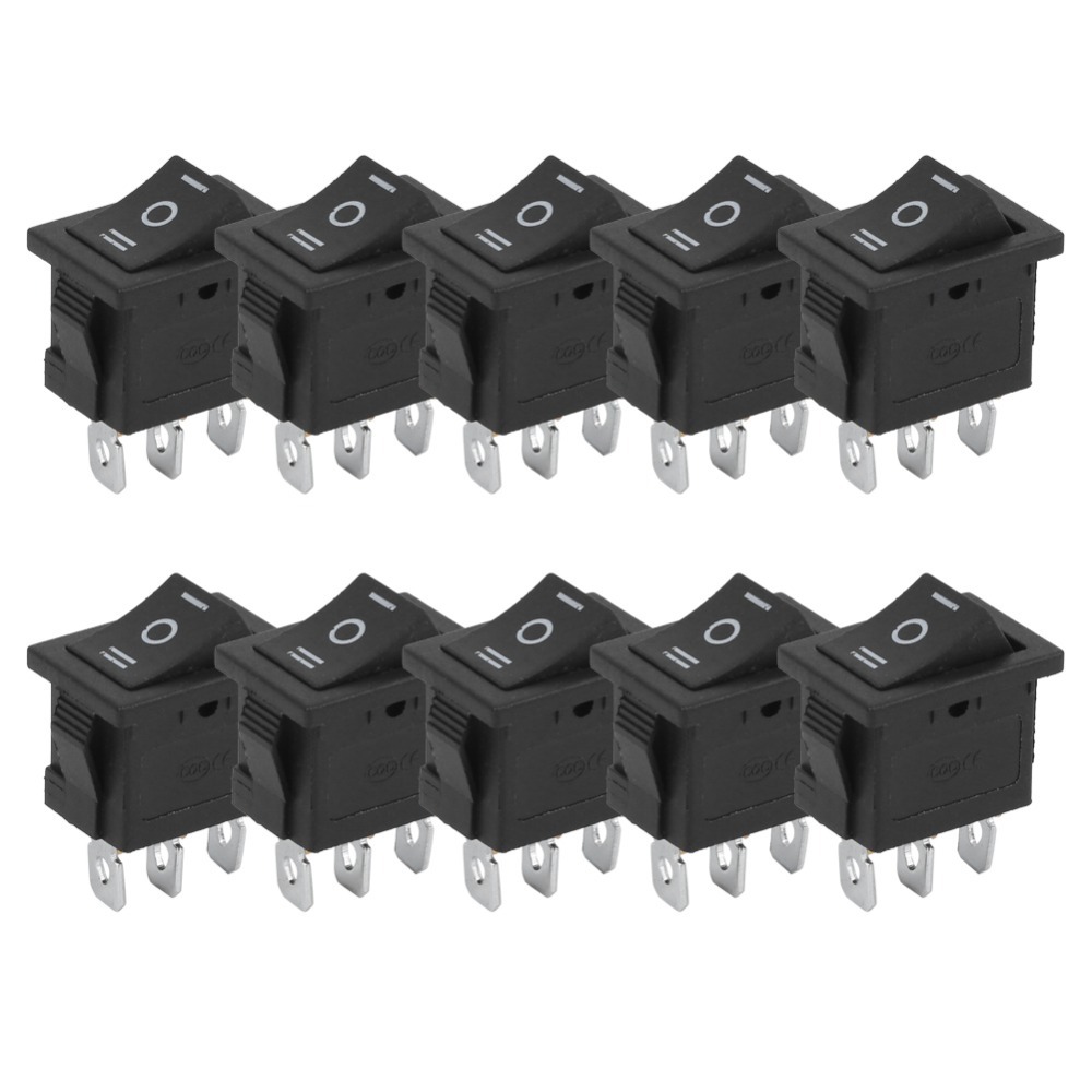 10Pcs Industrial Equipment KCD1 Mini Rocker Switch 6A250V 10A125V 3 Pin ...