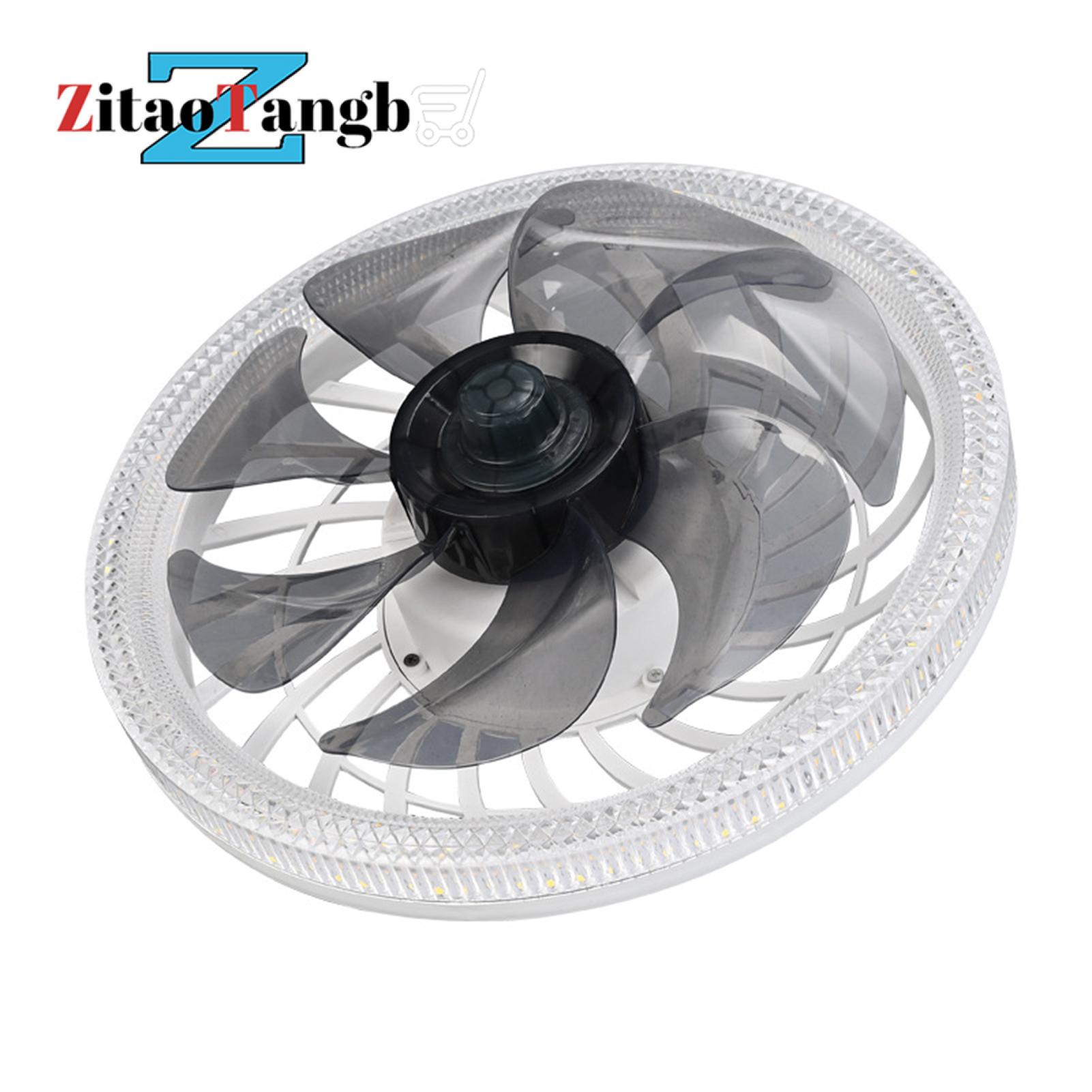 Zitaotangb® Led Ceiling Light Smart Silent Ceiling Fan Light Modern 2-in-1 Ceiling Fan Light with Dimmable Speed Energy-saving Bedroom Flush Mount Fan Light for Homes