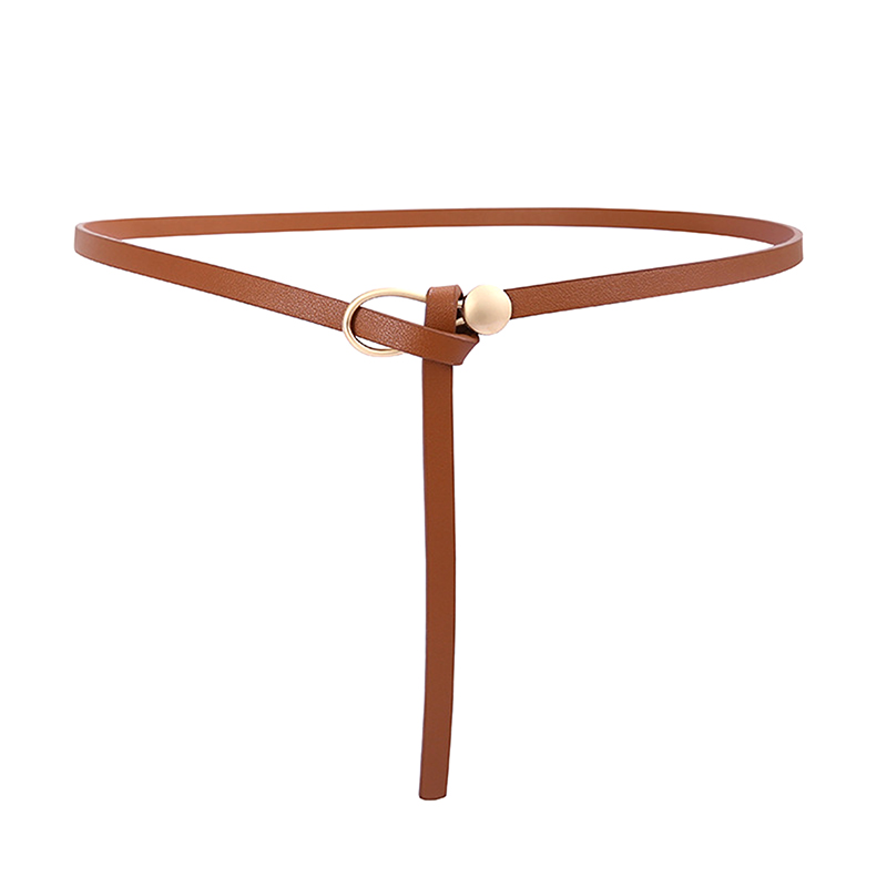 Skinny Belt Women's Leather For Dress Adjustable Knotted Thin Waist B 976592