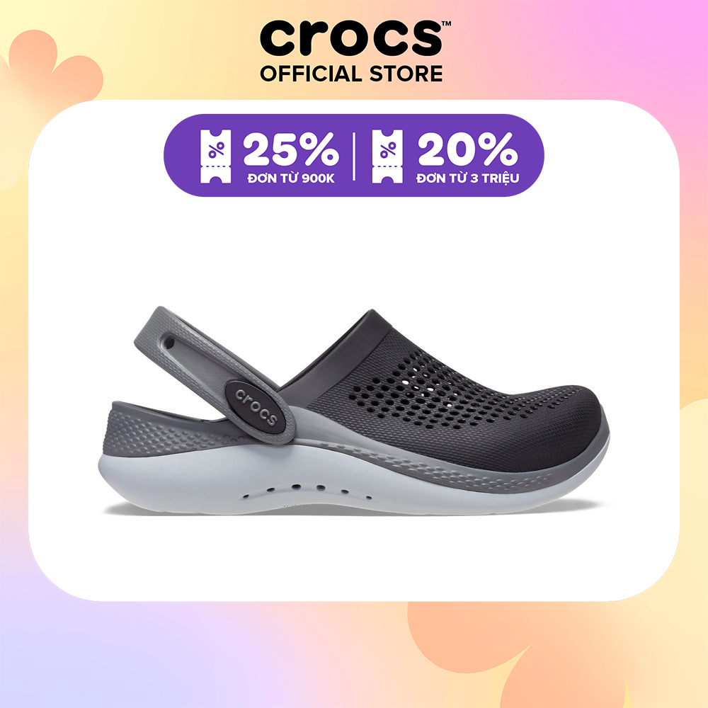 Giày Clog Trẻ Em Crocs Literide 360 - Black/Slate Grey