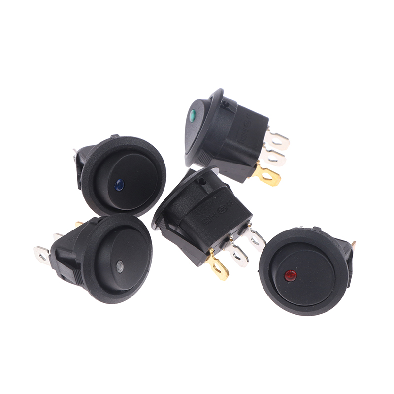 [The Cici Shop] 20A 12V DC Waterproof Rocker Switch LED Dot Light Car Boat Round ON OFF Switch