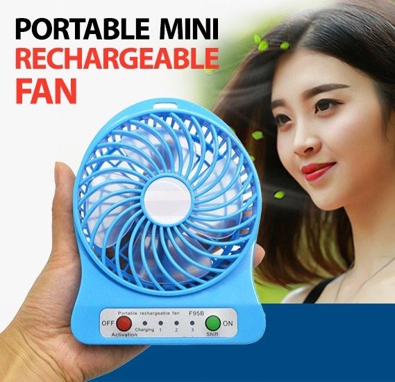 🌹READY STOCK🌹 Smile Mini Fan USB Portable Rechargeable Handle Fresh
