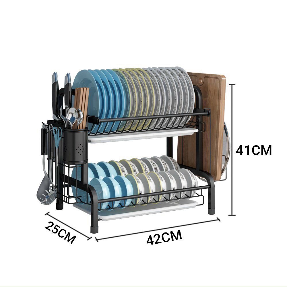 Kệ úp bát có chỗ TREO THỚT 2 tầng