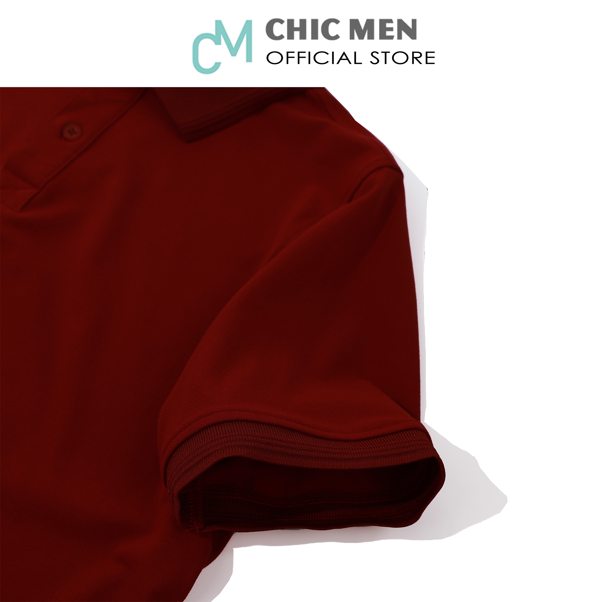 Áo POLO nam cổ bẻ BASIC,form regular, vải cá sấu CVC, phong cách, màu Đỏ Mận - CHICMEN