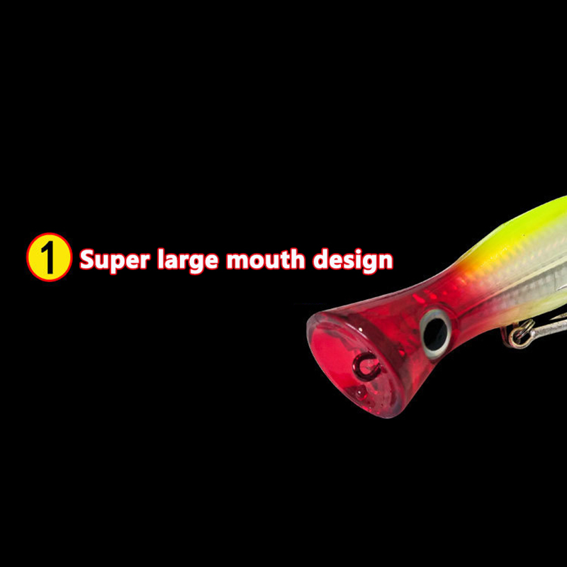 thumbnail image 2 of 1Unit Whopper Popper 9.5Cm/16.9G Topwater Fishing Lure Artificial Bait 2 of 12