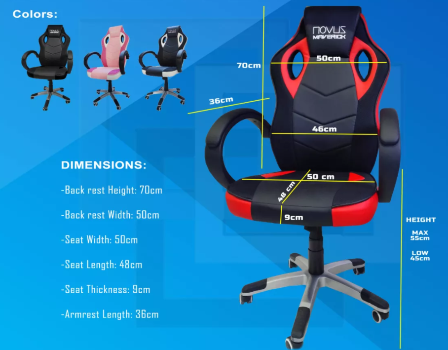 Novus Maverick CGW-100 Gaming Chair Plastic Metal Gaming Chair