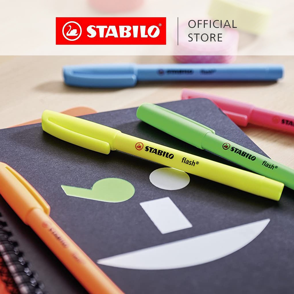 STABILO Flash Highlighter Pen and Text Marker Set of Colours