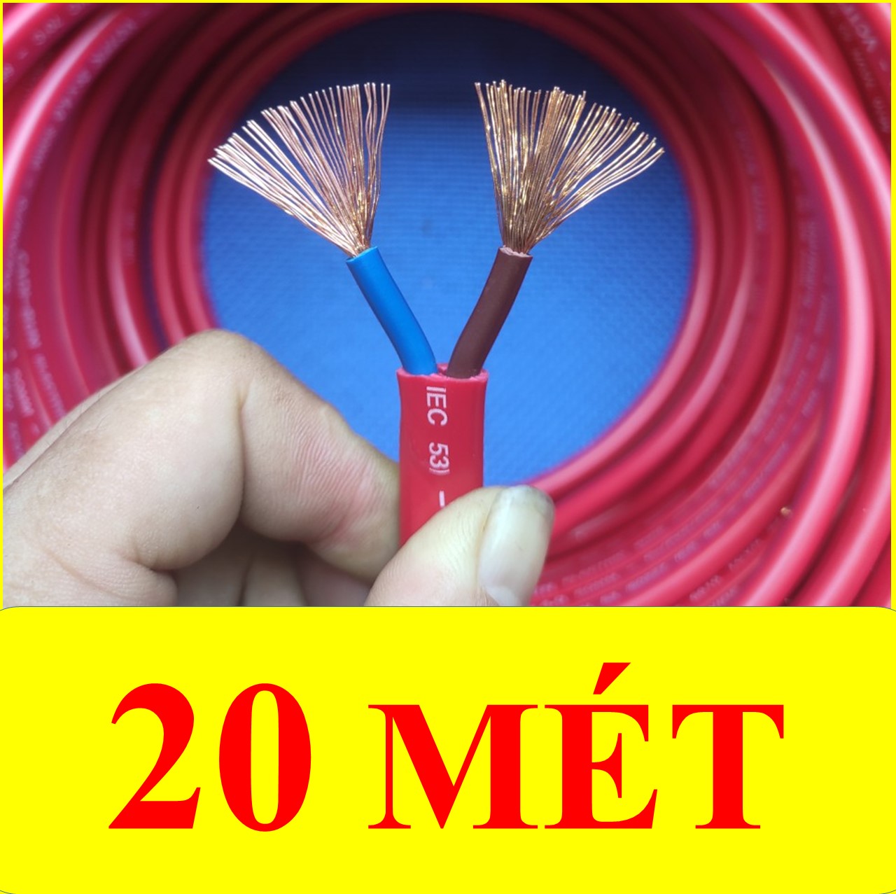 Dây điện CADISUN CHĨNH HÃNG (BH 20 NĂM) (cắt dài liền dây) lõi đồng Công suất MAX: 2600W