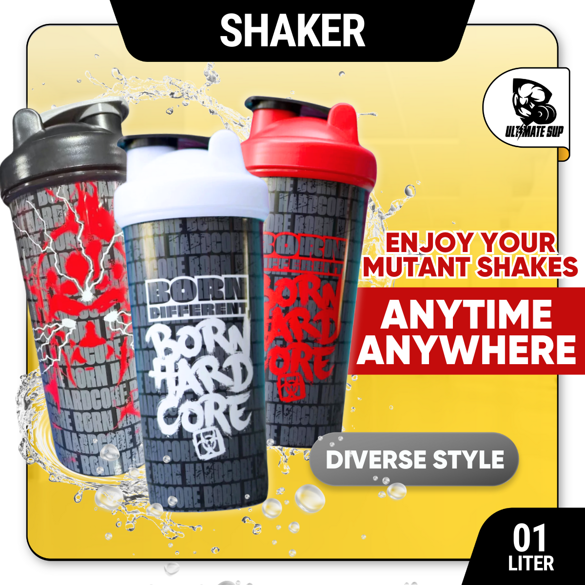 Mutant Mutant Deluxe All-In Shaker Cup, Water bottle, BPA Free