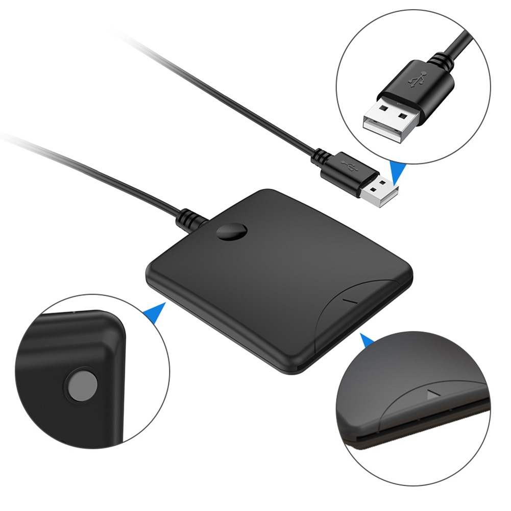 Thông minh USB đầu đọc thẻ cho thẻ ngân hàng IC/ID EMV Đầu đọc thẻ Chất lượng cao cho Windows 7 8 10 Linux OS USB-CCID ISO 7816