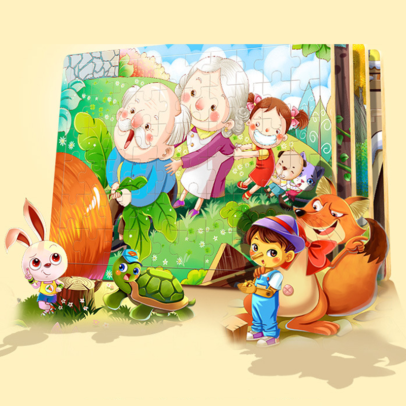 [60 miếng] Đồ chơi ghép hình gỗ puzzle