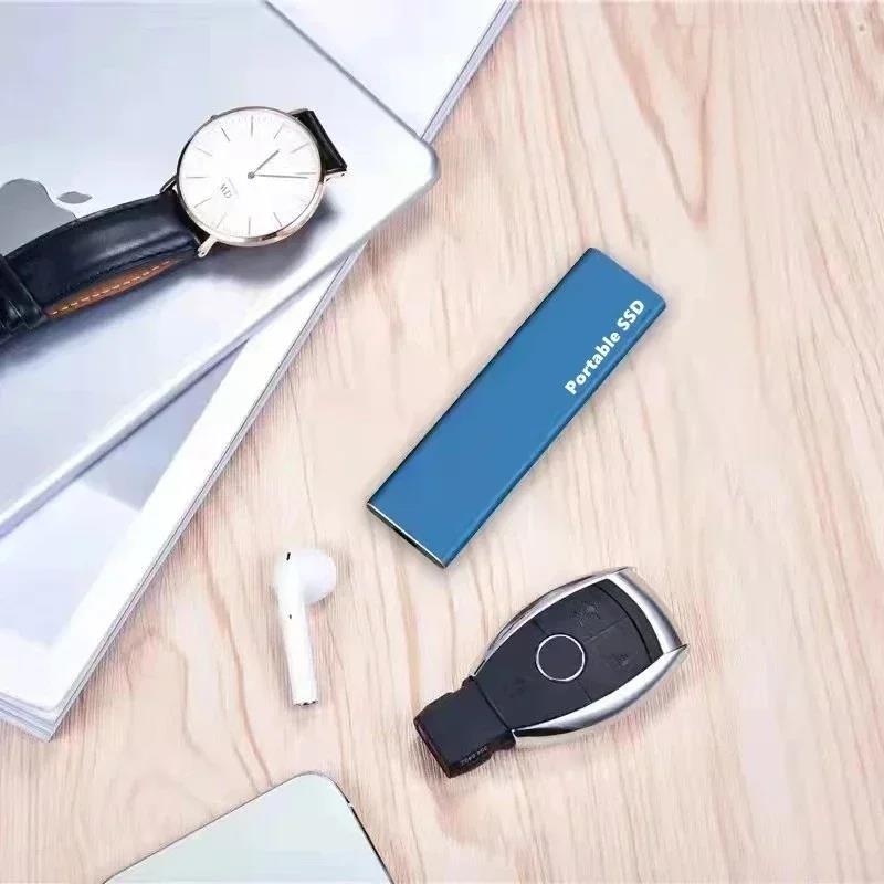 High Speed Portable SSD 1TB External Solid State Drive USB3.1 Type-C Interface Hard Drive Mass Storage Disk for Laptop/Mac/Phone.