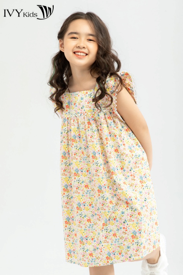 Đầm bé gái tay kiểu IVY moda MS 48G1306