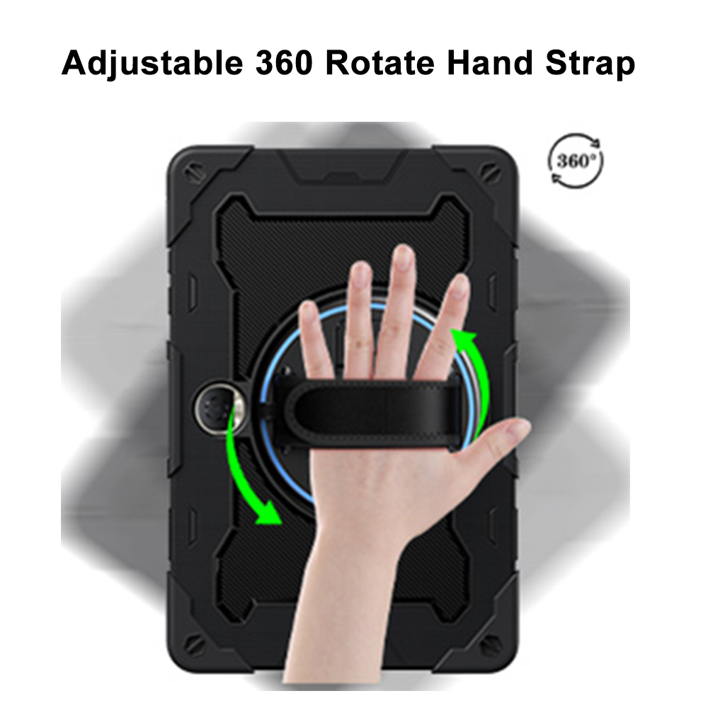 For Honor Pad 9 Case 12.1 Inch 2024 Shockproof, Heavy Duty Rugged Case With 360 Rotating Stand Hand Strap Shoulder Strap Protective Case Cover For Honor Pad 9 12.1 Inch Black I.783608654