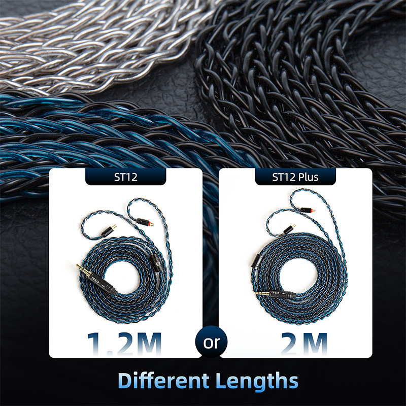 KBEAR ST16 Plus IEM Earphone Cable 16 Core 5N OCC Silver-Plated Long Cable For MMCX 3.5mm Plug