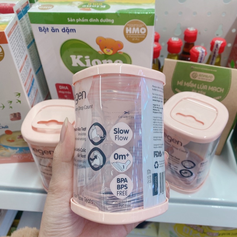 Hộp 2 Núm thay thế Bình sữa Hegen