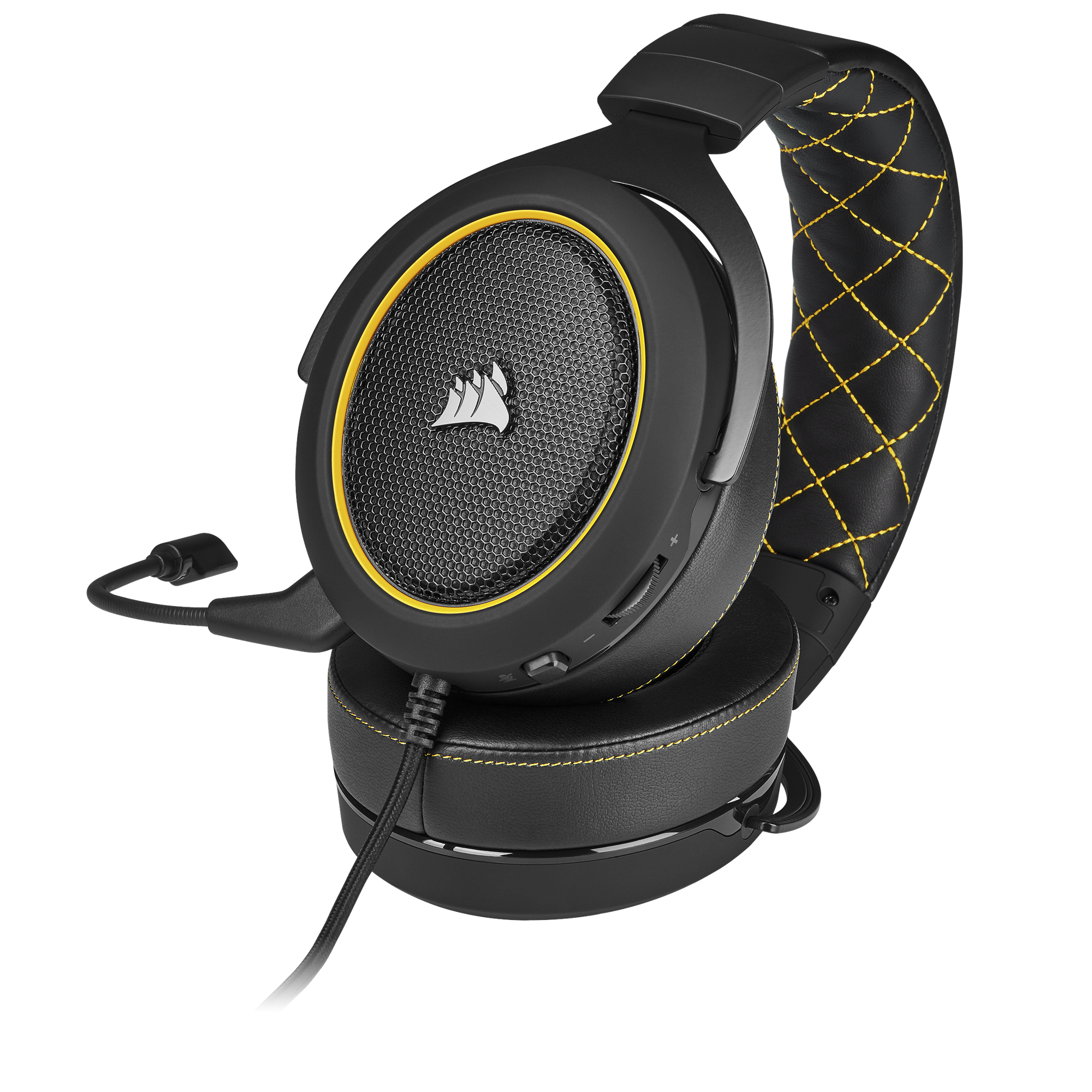 corsair hs60 pro surround gaming headset yellow