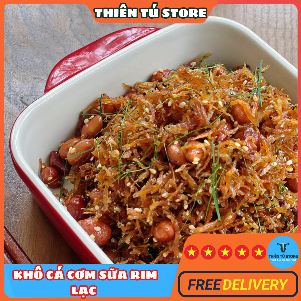 Khô cá cơm sữa Seavina Foods hảo hạng con cá cơm nhỏ thơm ngon chiên cháy tỏi làm món ăn món nhậu hấp dẫn