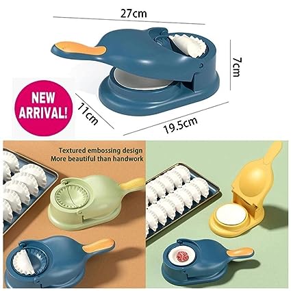 Momos Maker Machine, Dumpling Puri Press Momos Mould for Gujiya Ghughra Momos Making, 2 in 1 Dumpling Maker Mould Machine. 