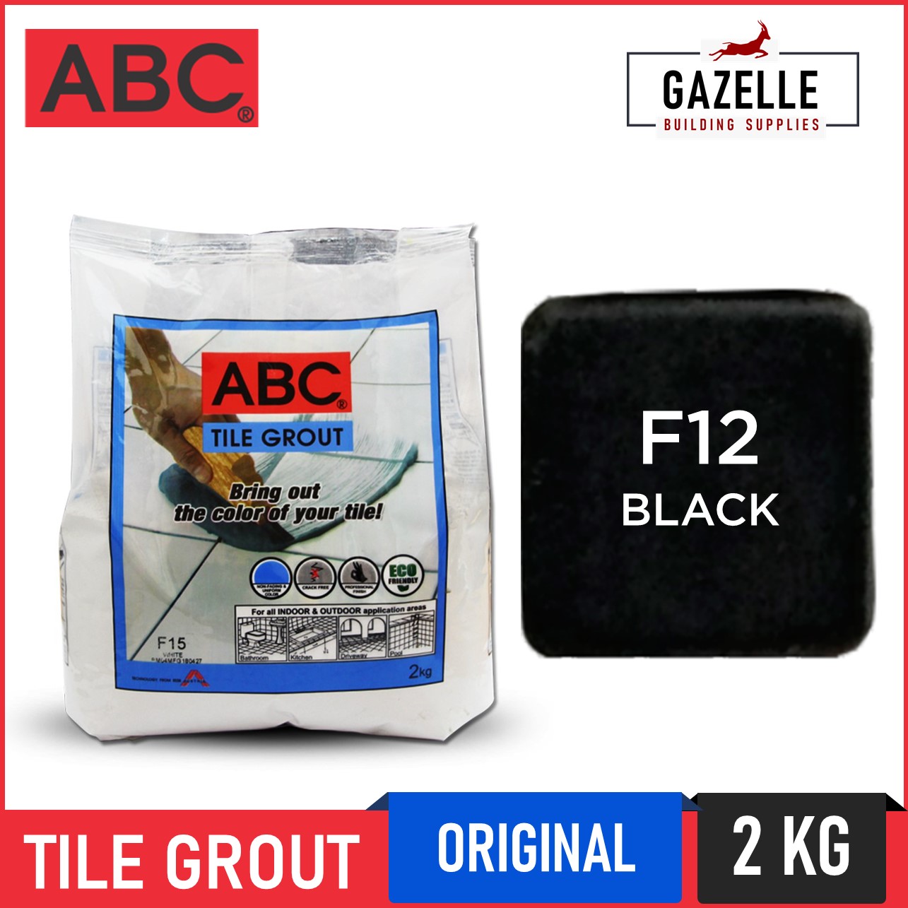 ABC Tile Grout Original Bonding Solution 2kg Black F12 Lazada PH
