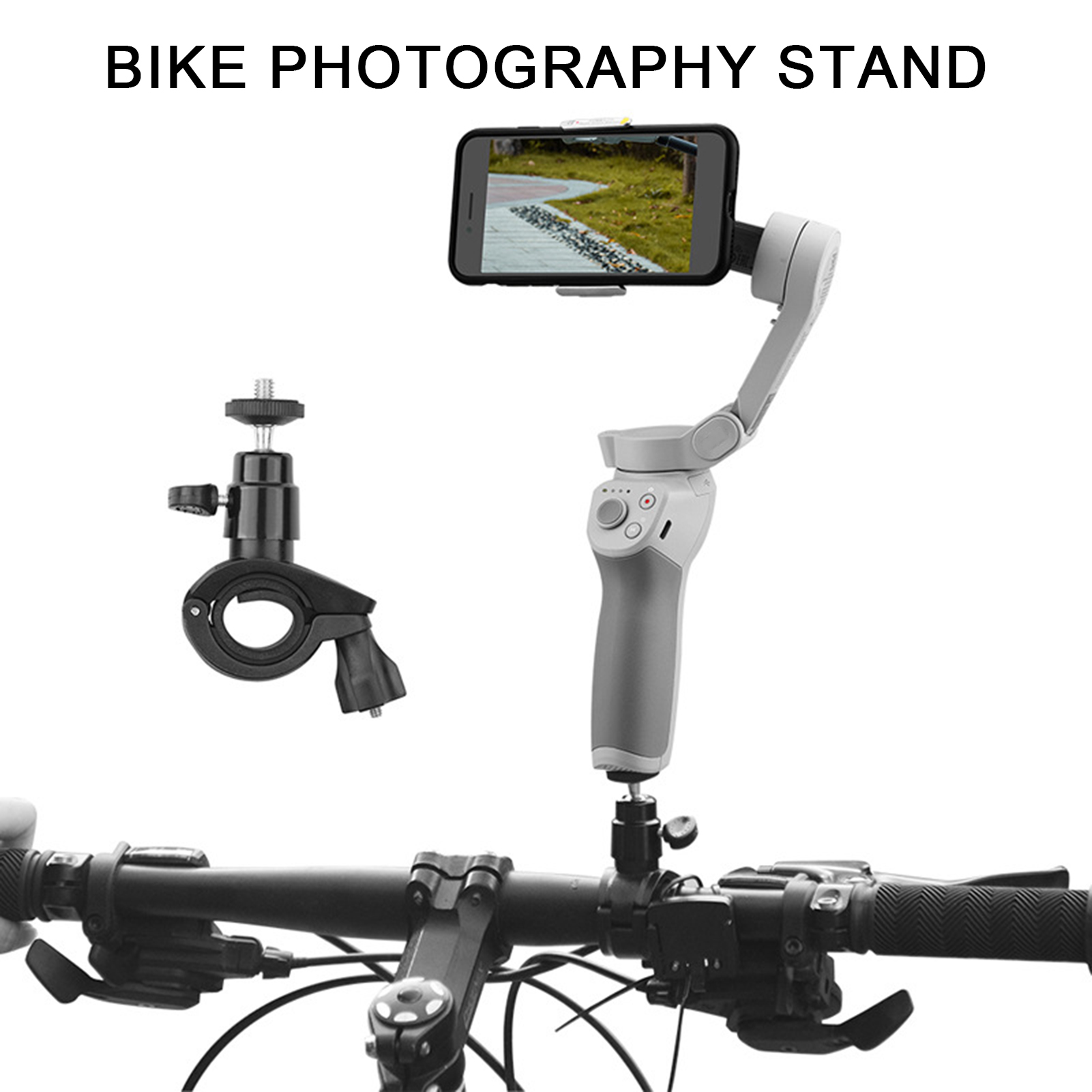GeniusC Bicycle Stand for Osmo Camera Handheld Gimbal Bracket for Bicycle Photography Sturdy Bicycle Mount for Dji Osmo Pocket 3/om 4/osmo Mobile 3/mobile 2 Easy Install Durable Support for Cameras