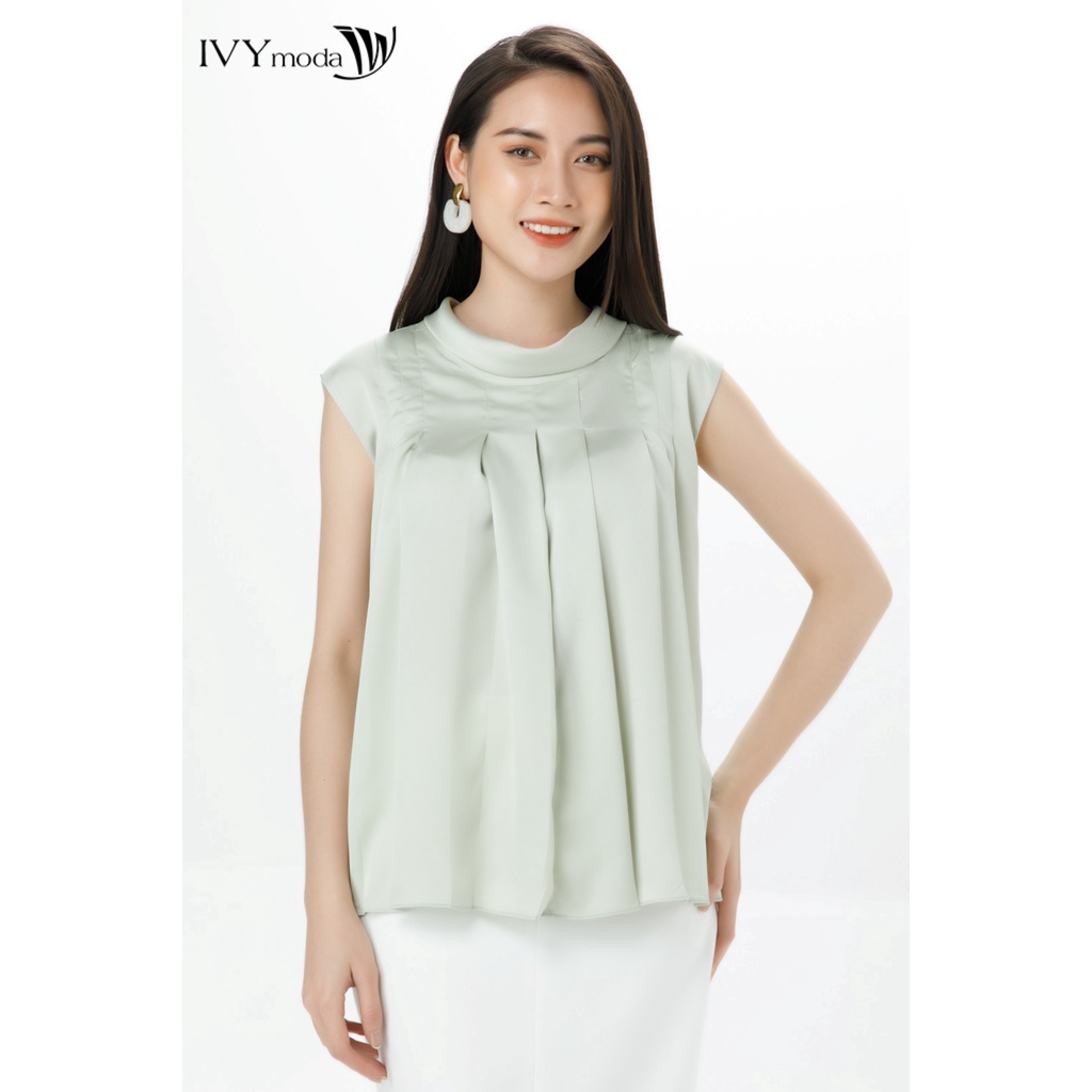 Áo lụa phối nơ sau - Martha Top IVY moda MS 15M7434