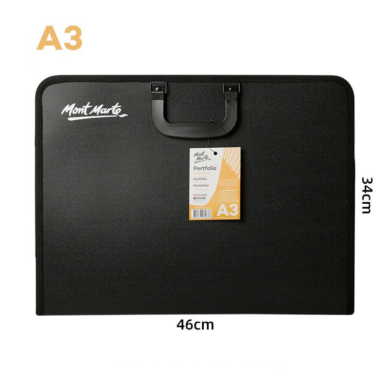 Cặp Đựng Tranh Mont Marte Portfolio Màu Đen A3