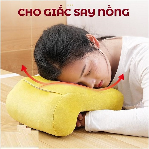Gối ngủ văn phòng đa năng phù hợp mọi tư thế ngủ, cho bạn giấc ngủ ngắn thoải mái, không xẹp, không lún