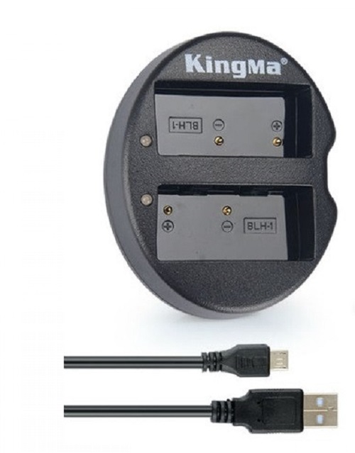 Bộ 2 pin 1 sạc đôi máy ảnh Kingma cho Olympus BLH-1