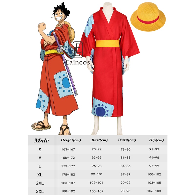 Monkey D Luffy Wano Country Arc Cosplay Costume Hat Kimono Yukata Outfit  Customized Halloween Costumes - AliExpress
