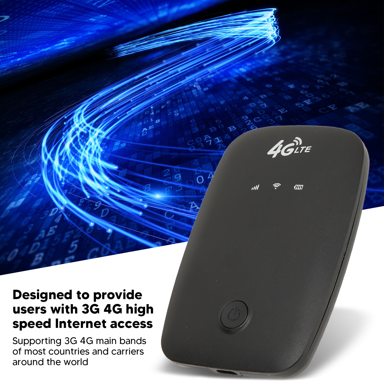 Portable 4G WiFi Router SIM Card Slot Black Mobile WiFi Hotspot