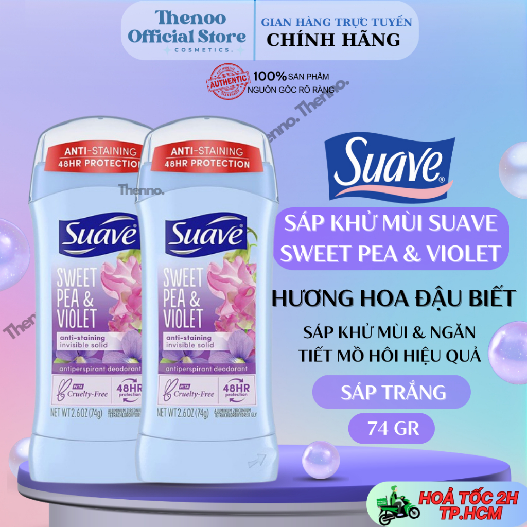 Lăn Sáp Khử Mùi Suave 24h Protection Invisible Solid 74g - Mỹ