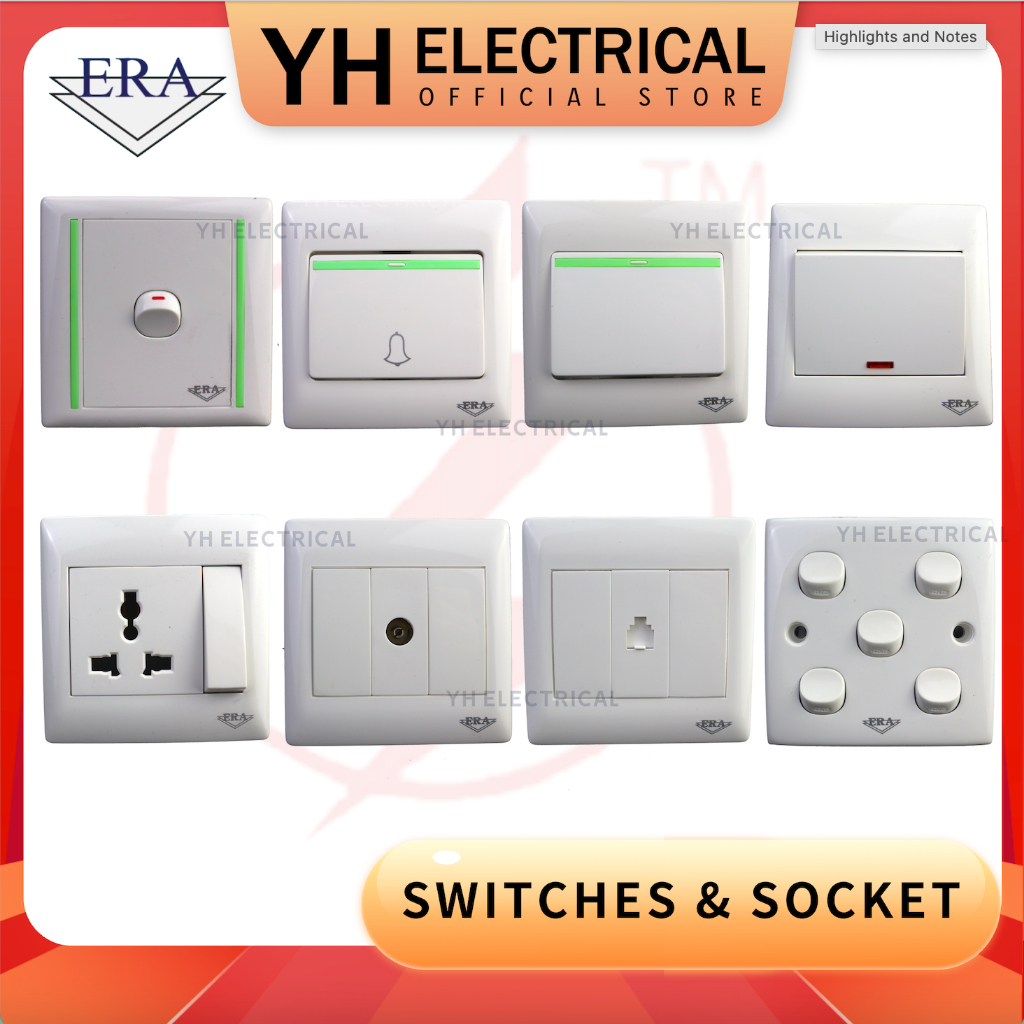 [CLEAR STOCK] ERA SWITCHES AND SOCKET 1Gang, 20A Heater Switch ...