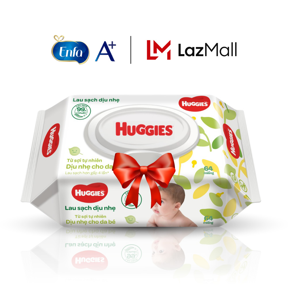 Quà tặng Enfa – Gói khăn ướt Huggies (64 tờ)