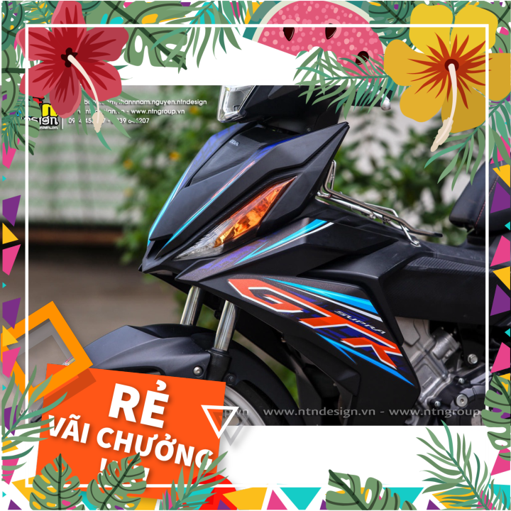 Tem rời gtr cam - xanh dán winner v1 đen